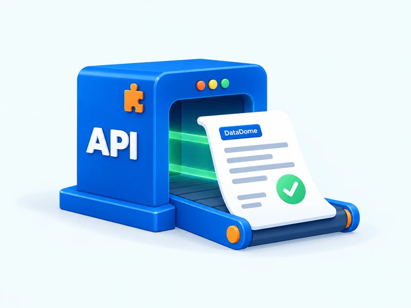 DataDome API 检查装置扫描结构化响应文档并显示绿色勾选