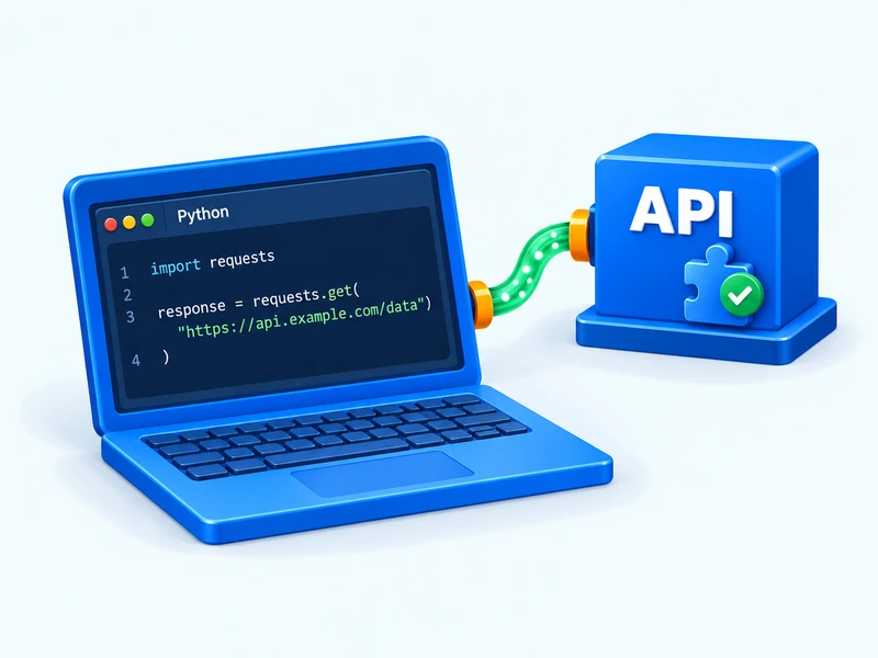 Python 开发环境连接 DataDome 验证处理 API 的蓝色半立体插图