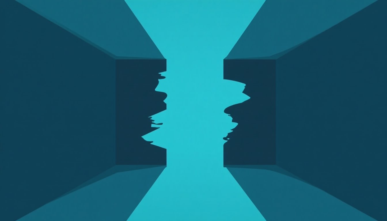 Abstract continuity break illustration for state loss diagnosis